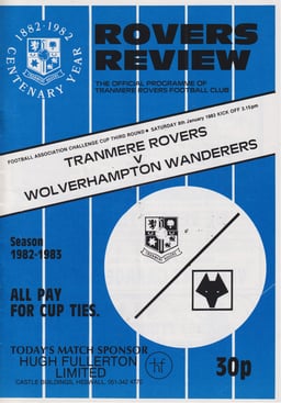 Tranmere Rovers v Wolverhampton Wanderers Match Programme 1983-01-08